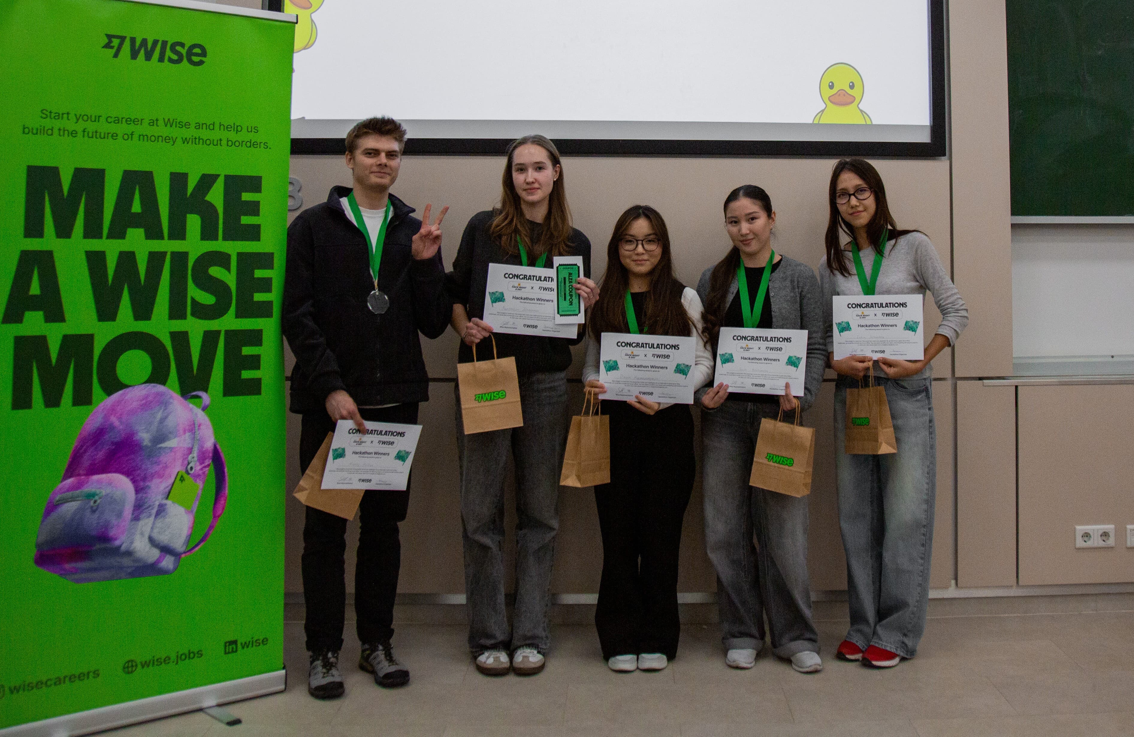 Wise Hackathon first-place winners