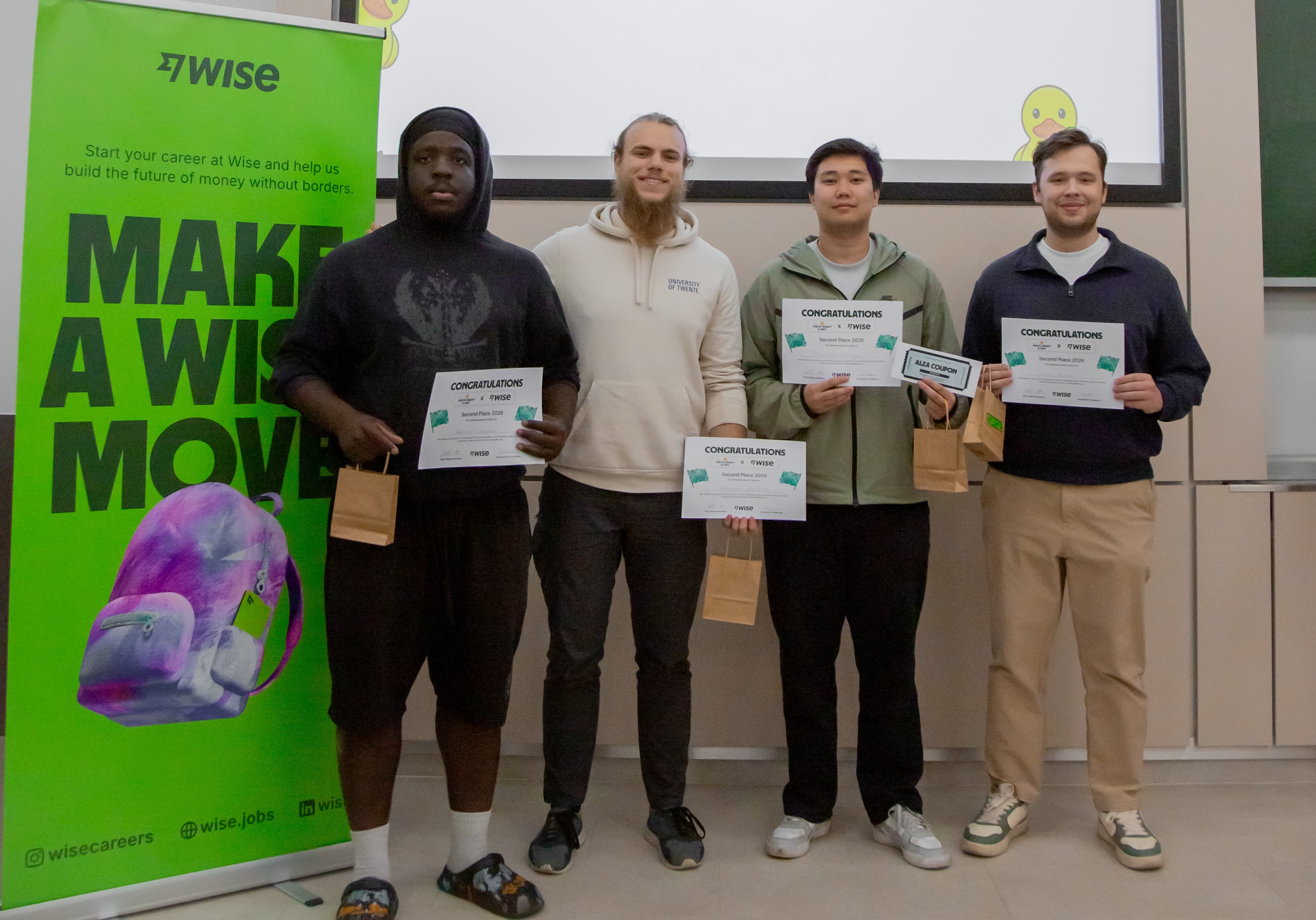 Wise Hackathon second-place winners