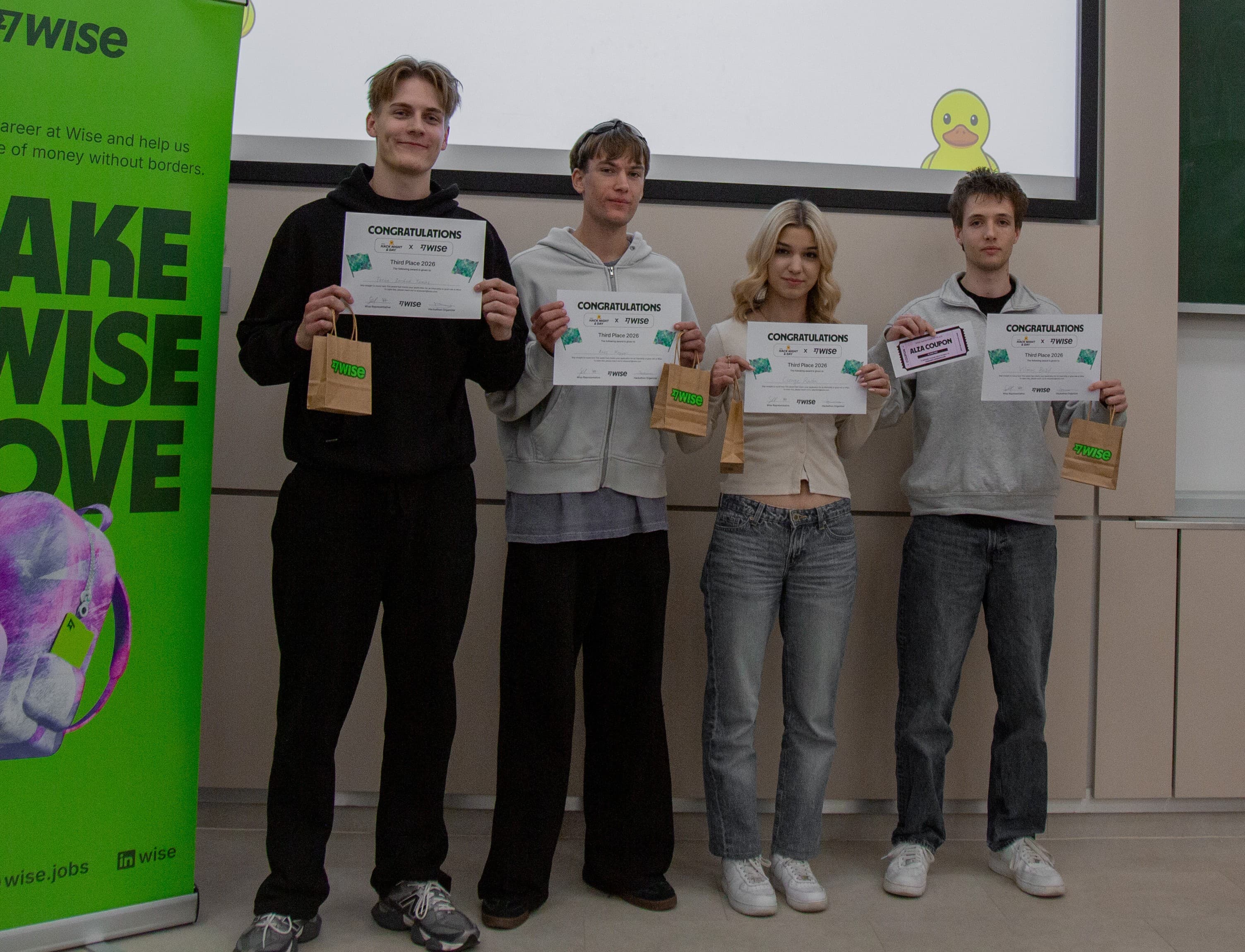 Wise Hackathon third-place winners
